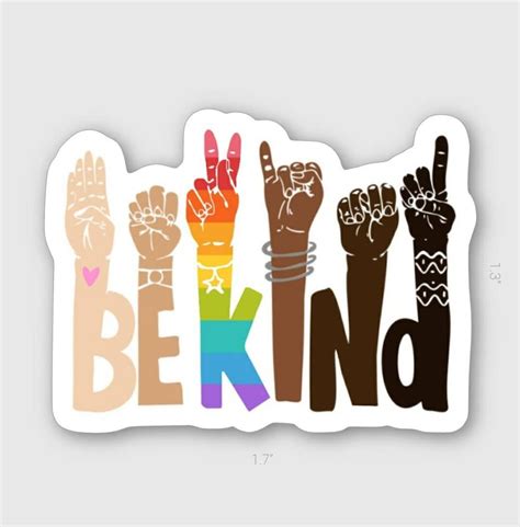 Be Kind Sign Language Vinyl Waterproof Sticker Kindness Etsy