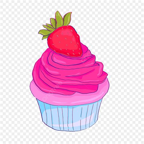 Gambar Dessert Cartoon Strawberry Cupcake Kartun Makanan Penutup Imut