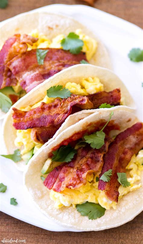 Egg And Bacon Breakfast Tacos Recipe A Latte Food