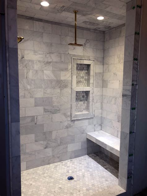 Definitive proof that tiled bathrooms make a striking statement. Great small bathroom ideas grey tiles just on ...