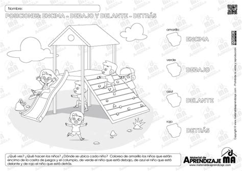 Encima Debajo Y Delante Detrás Posiciones Material De Aprendizaje