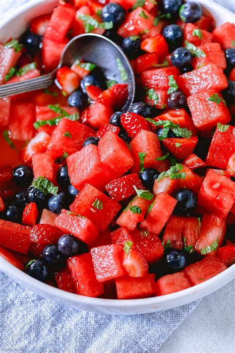 Honey Lime Mint Watermelon Berry Fruit Salad Watermelon Salad Recipes