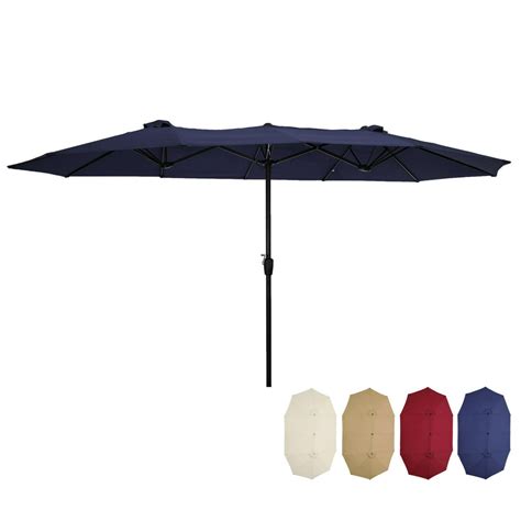 15x9ft Large Heavy Duty Rectangular Outdoor Twin Patio Market Umbrella