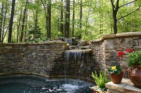 Waterfall Stone Walls Pool Elite Landscape Services