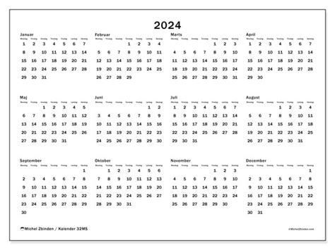Kalender 2024 År I Ms Michel Zbinden Da