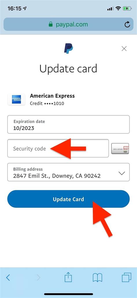 Click the card you want to edit and then click update card. Can I change my PayPal address? - Quora