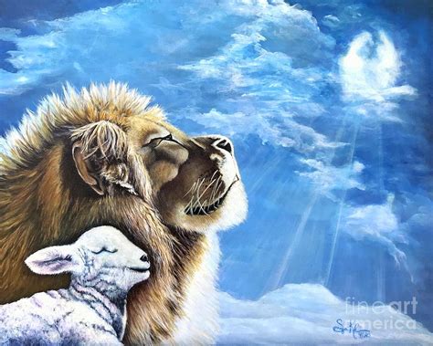 Lion And The Lamb Painting By Sonya Kliewer Fine Art America