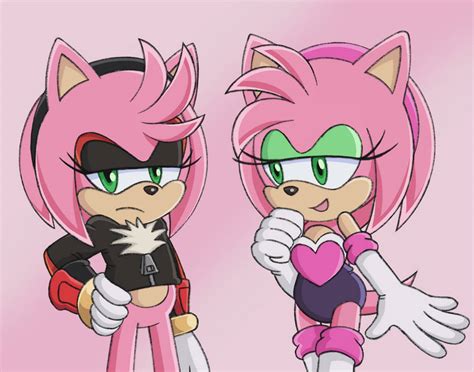 Amy Dressed As Shadow And Rouge By Itoruna The Platypus On Deviantart