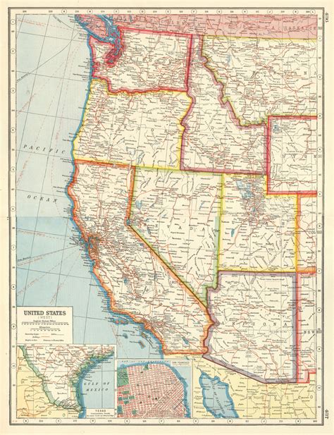United States Of America General Map Railroads Usa Baedeker 1909 Old