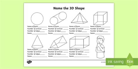 Name The 3d Shape Worksheet Year 2 Maths Teacher Made