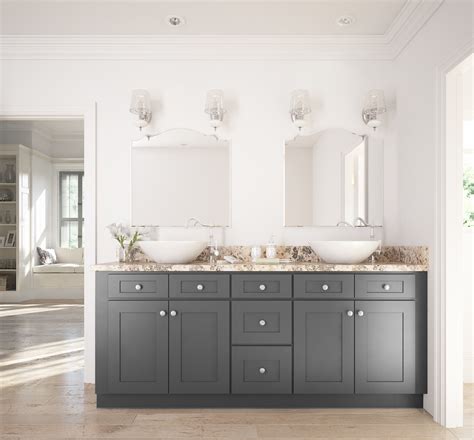 Your bathroom sink cabinets and vanities present a style that can bring your whole bathroom together. Graphite Grey Shaker - Ready to Assemble Bathroom Vanities ...