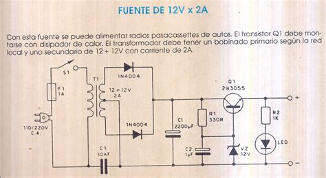 Fichas De Circuitos Electrónicos Fuente De Poder De 12 Voltios 1 Ampere