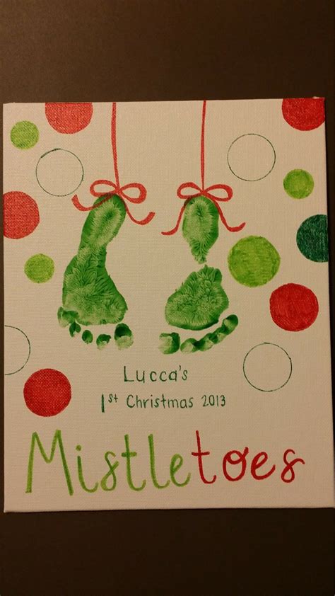 Footprint Mistletoe Holiday Art Crayola Finger Paint Sharpies