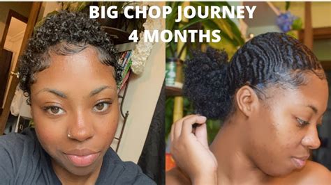 Big Chop Journey 4 Months Hair Update And Low Puff Tutorial On Twa