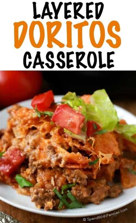 You will love that this cheesy chicken pasta casserole recipe is simple to make. Layered Dorito Casserole