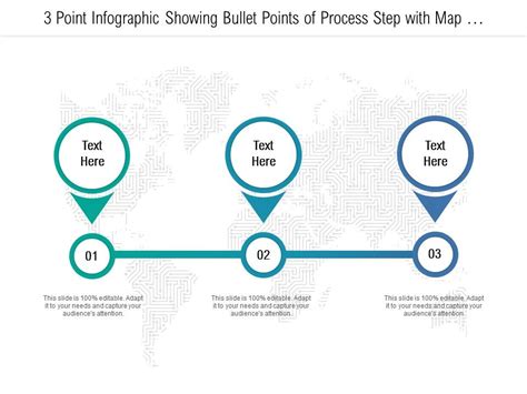 3 Point Infographic Showing Bullet Points Of Process Step With Map Pin