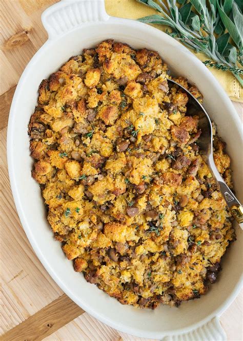 Cornbread Stuffing With Sausage And Chestnuts Recipe Chestnut