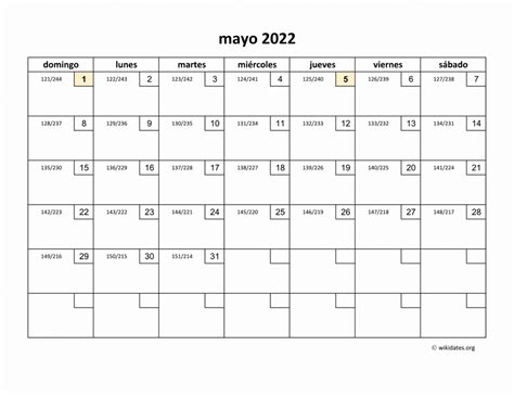 Calendario Mayo 2022 De México