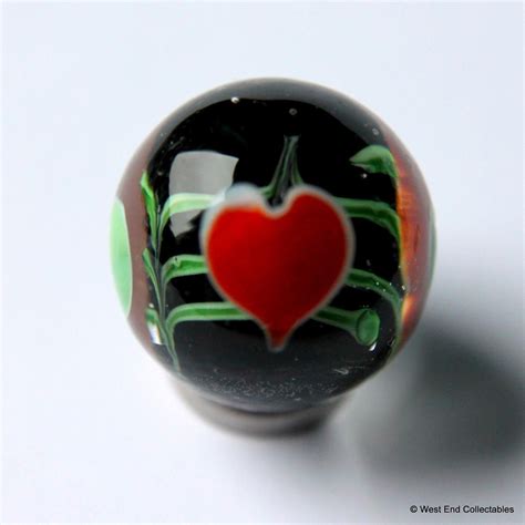 22mm Handmade Valentines Love Heart Glass Marble And Stand Wedding