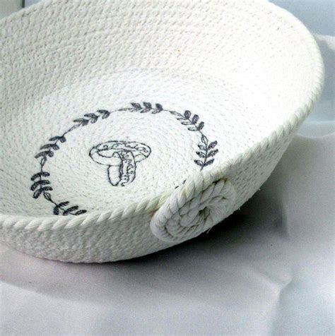 Wedding Catch All Embroidered Rope Bowl Cotton Rope Unique Etsy