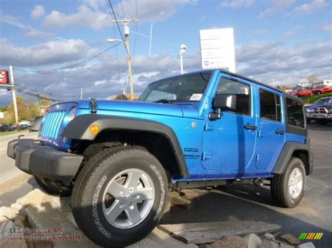 2015 Jeep Wrangler Unlimited Sport 4x4 In Hydro Blue Pearl Photo 2