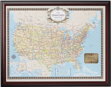 United States Traveler Push Pin Map Personalized From