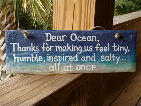 Rustic Beach Sign Dear Ocean Hand Painted On Etsy