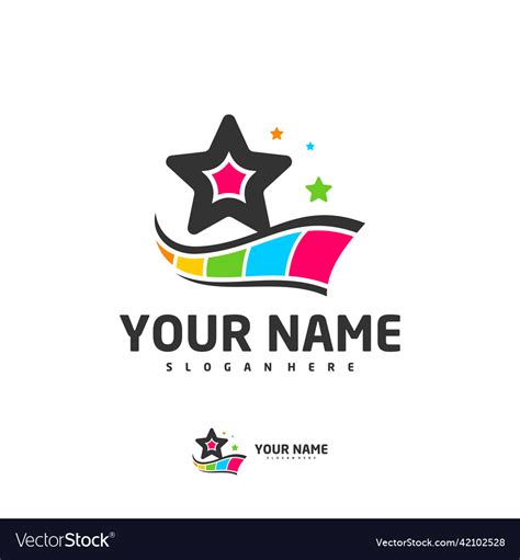 Cinema Star Logo Template Creative Film Strip Vector Image