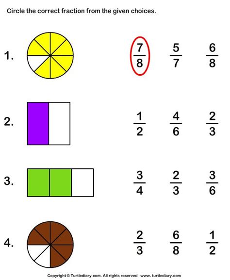 Every week we will have our math professor solve minimum of three questions from each category and then we will publish the video. Download and print Turtle Diary's Shaded Part as Fraction worksheet. Our large collection of ...