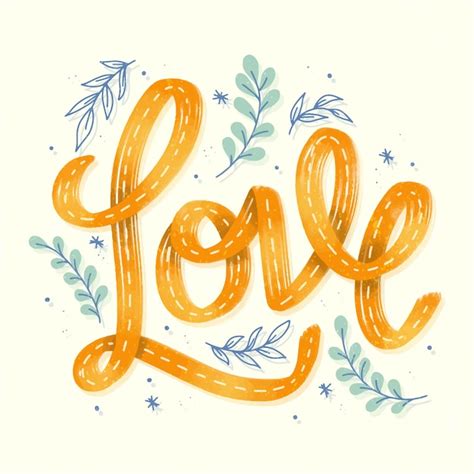 Free Vector Love Lettering In Vintage Style