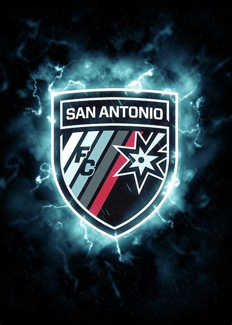 United Soccer League Red Lighting Blue San Antonio Fc Logo Drawing By