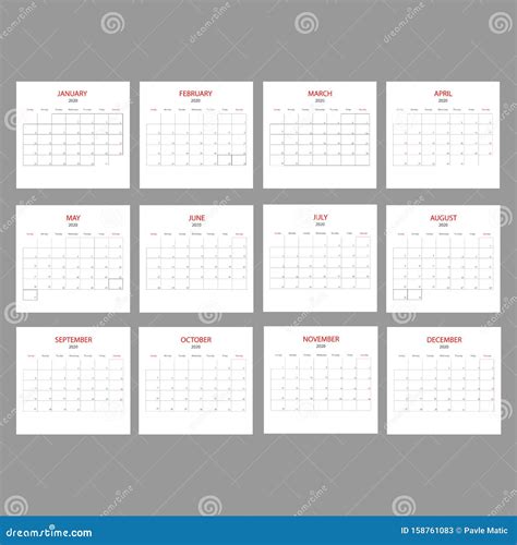 Yearly Monthly Design Calendar For 2023 With Cute Bear Set Of 12 Pages