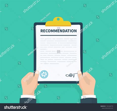 Vektor Stok Man Hold Recommendation Clipboard Checklist Questionnaire
