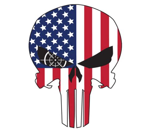 American Flag Punisher Skull Military Decal High Quality Laminated