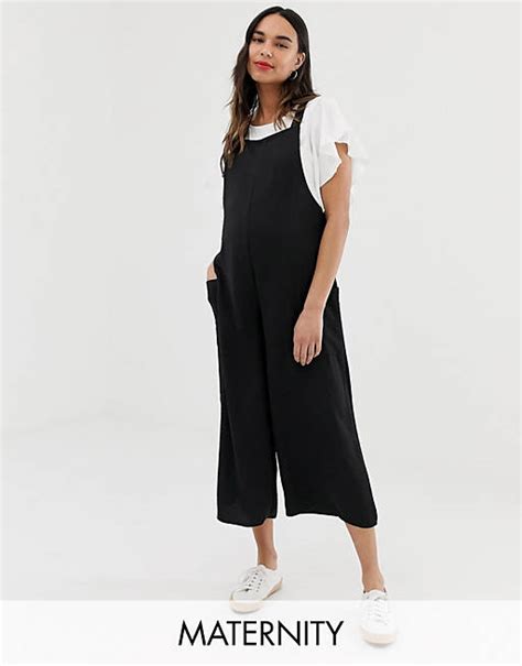 New Look Maternity Dungaree Jumpsuit In Black Asos