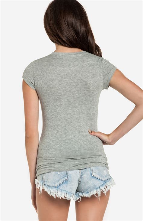 Basic T Shirt In Heather Grey Dailylook