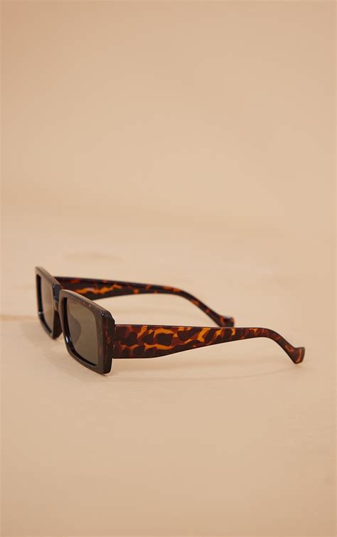 tortoiseshell rectangular sunglasses prettylittlething
