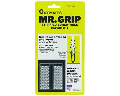 Woodmate 2498 Mr Steel Grip Screw Hole Repair Kit Alloy Steel 2