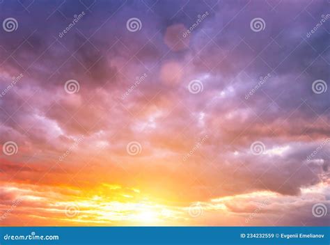 Dramatic Cloudy Sky At Sunset Or Sunrise Stock Image Image Of