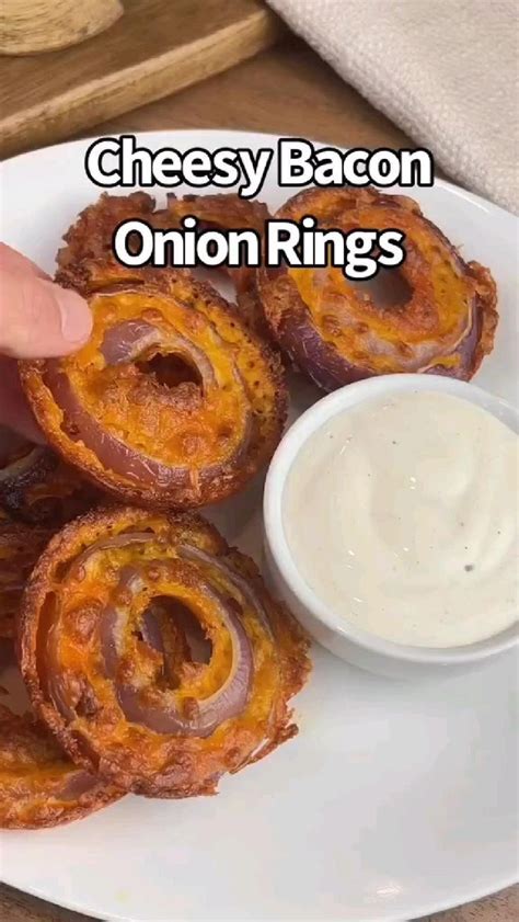 Cheesey Bacon Onion Rings 🤤 Keto Recipes Low Carb Recipes Recipes