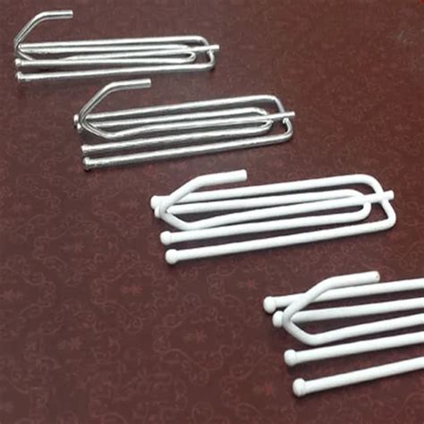 Free Shipping 100 Pcs Strong Metal Curtain Tape Hooks Silver White
