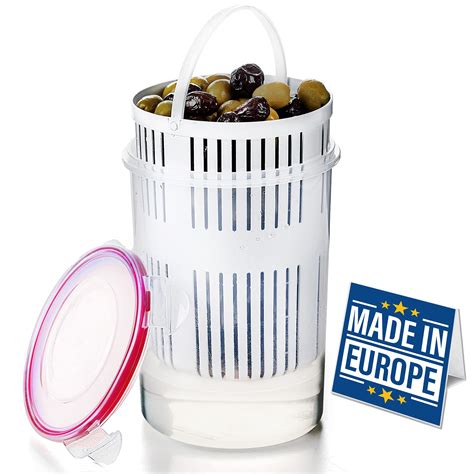 Buy Crystalia Pickle Jar With Strainer Insert Deli Food Storage