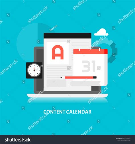 Content Calendar Content Writing Development Marketing Stock Vector