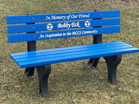 Memorial Park Bench With Epoxy Filled Lettering Etsy