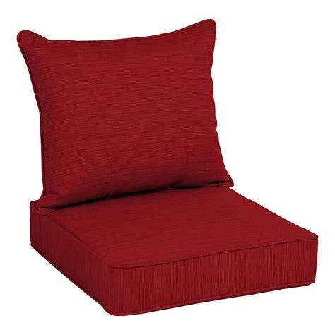 Allen Roth 2 Piece Cherry Red Deep Seat Patio Chair Cushion At