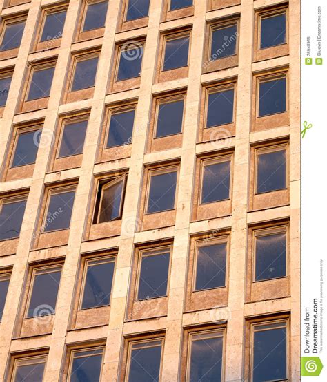 Business Building With Single Window Open Stock Photo