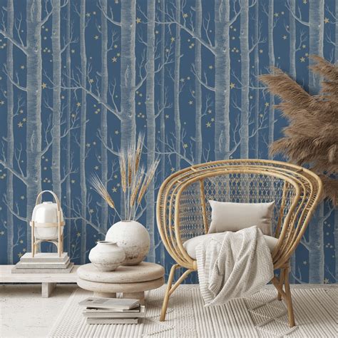 Woods And Stars Wallpaper Midnight Blue By Cole And Son 10311052