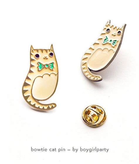 Cat Pin Cute Cat Enamel Pins Bowtie Cat Lapel Pin Cute Pins For