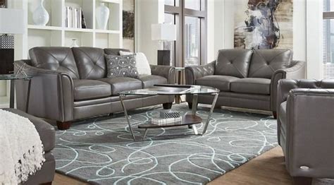 If you want a completely contemporary modern feel, stick to leather in a grey sectional. Living Room With Grey Leather Sofa di 2020
