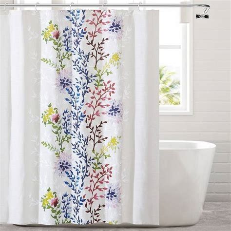 Style Quarters Dahlia Pattern Shower Curtain 100 Cotton 72x72